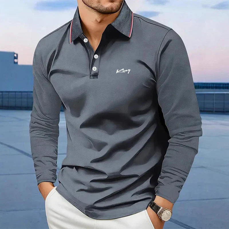 Men's Spring Solid Polo Shirt