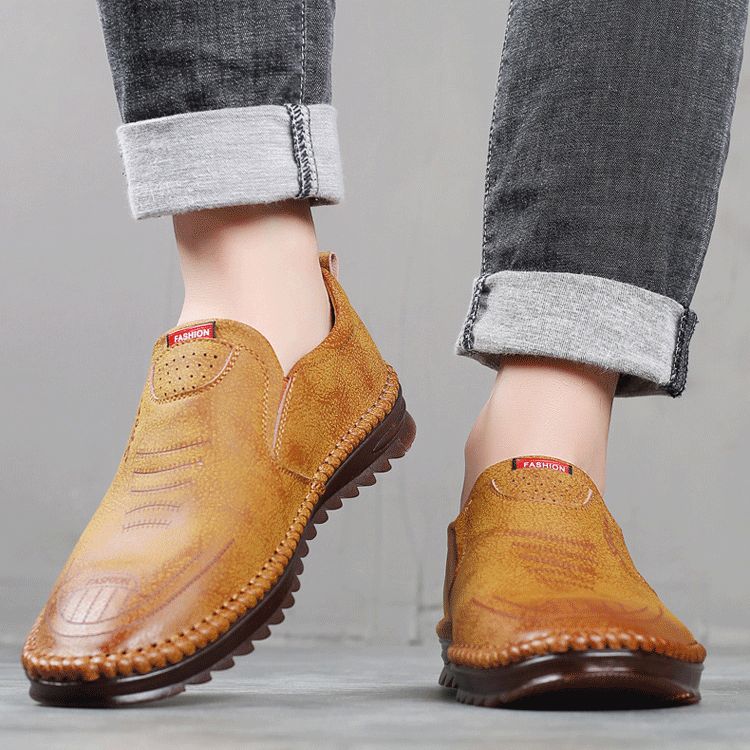 49 de réduction Baskets en cuir confortables et antidérapants pour hommes