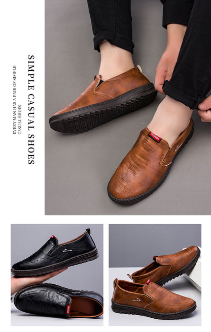 49 de réduction Baskets en cuir confortables et antidérapants pour hommes