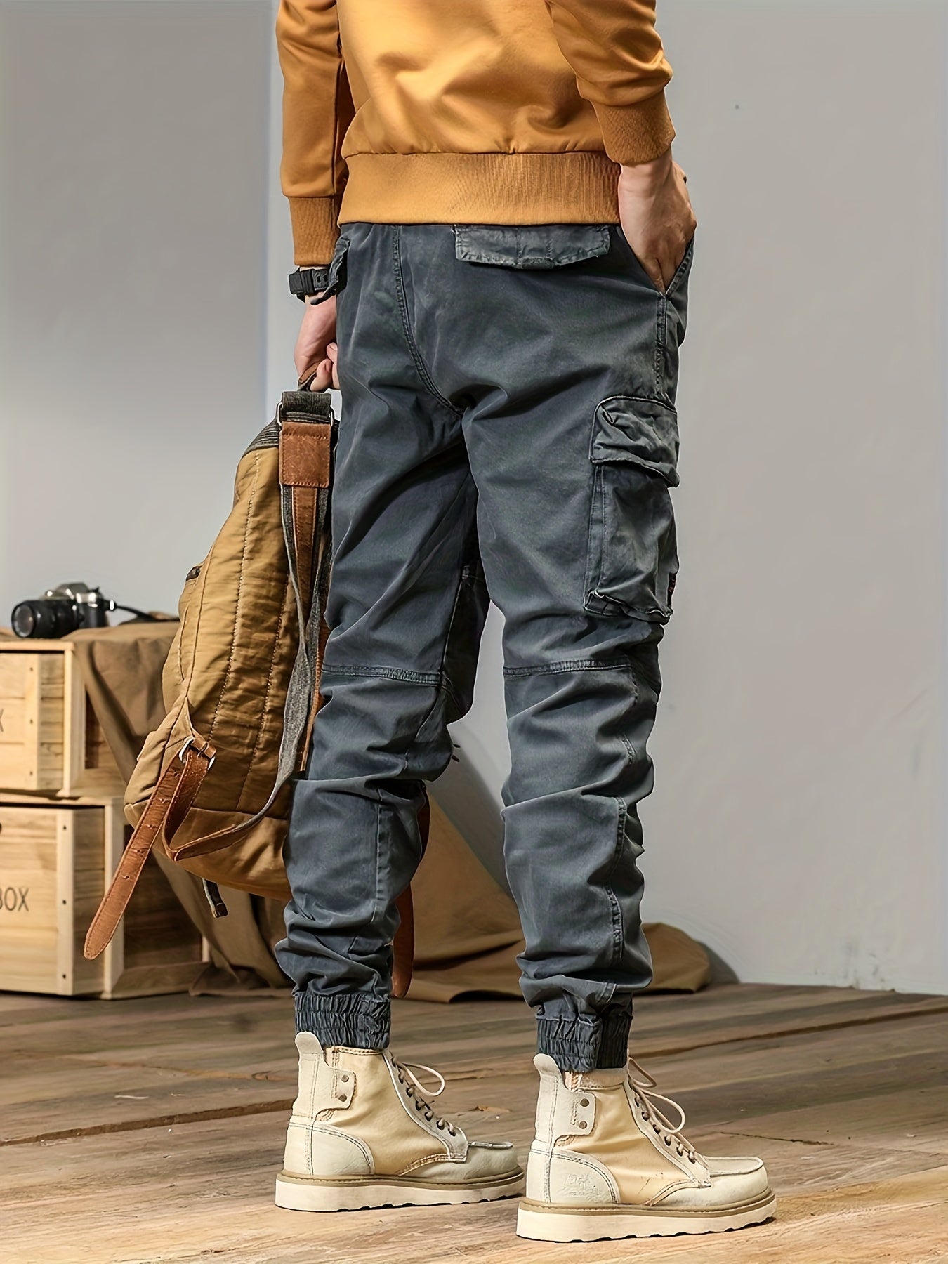 Men’s Durable Cargo Pants 9366 – Multi-Pocket Workwear Trousers with Regular Fit & Slight Stretch