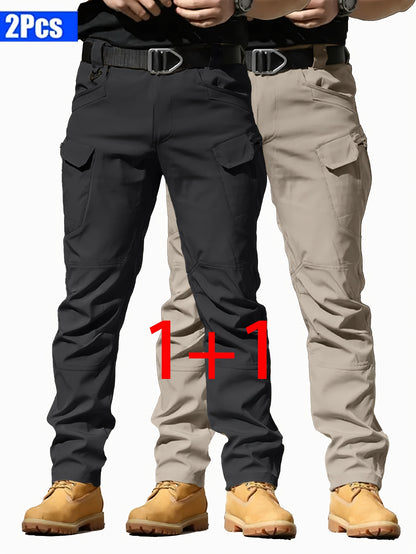 2-Pack Men’s Tactical Cargo Pants – Multi-Pocket Stretchy Outdoor Trousers for Hiking & Everyday Wear