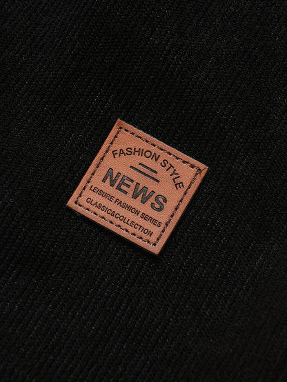 Men’s Heavy-Duty Thermal Corduroy Pants – Warm Winter Straight-Leg Trousers with Drawstring Waist & Side Pockets