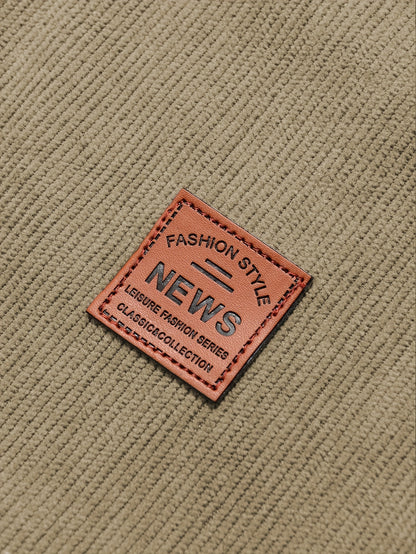 Men’s Heavy-Duty Thermal Corduroy Pants – Warm Winter Straight-Leg Trousers with Drawstring Waist & Side Pockets