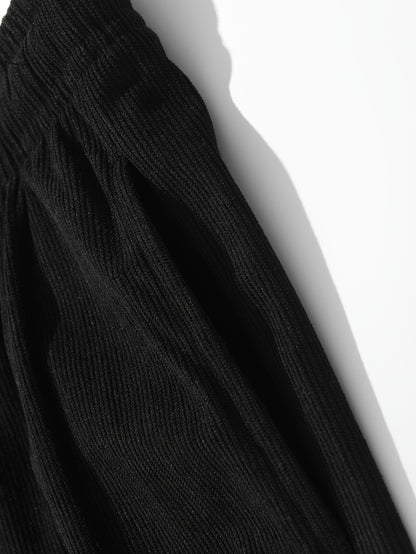 Men’s Heavy-Duty Thermal Corduroy Pants – Warm Winter Straight-Leg Trousers with Drawstring Waist & Side Pockets