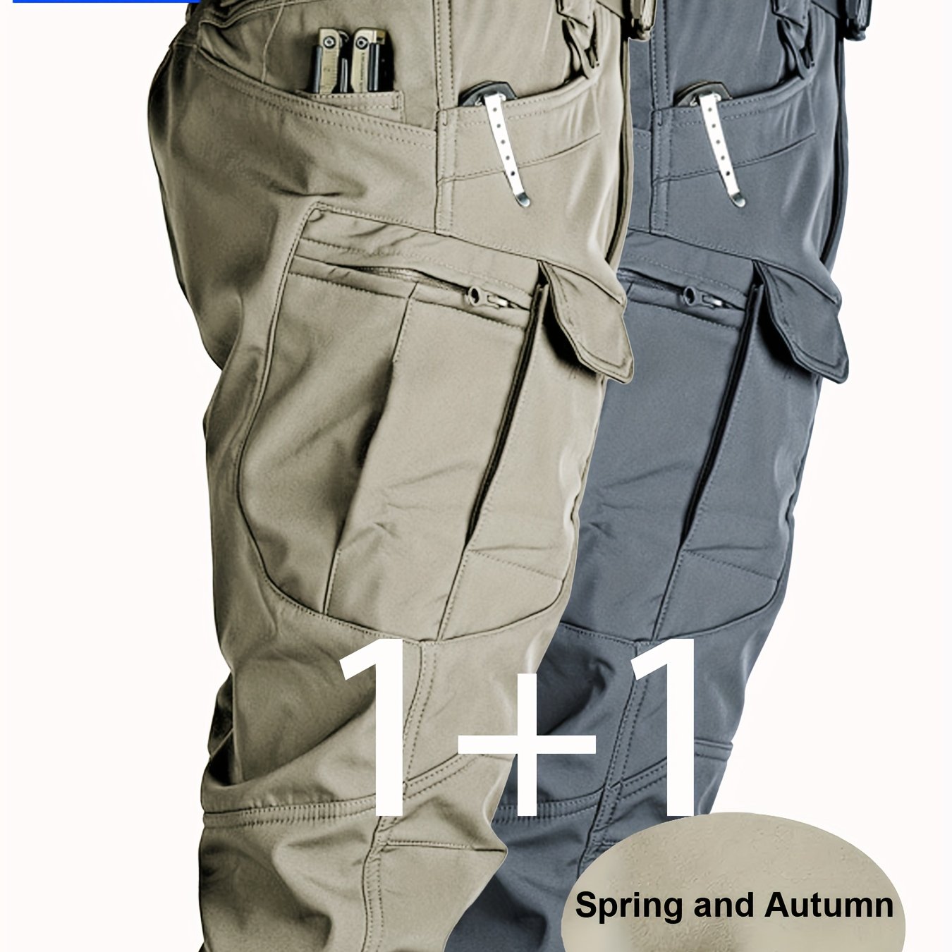 2-Pack Men’s Tactical Cargo Pants – Multi-Pocket Stretchy Outdoor Trousers for Hiking & Everyday Wear
