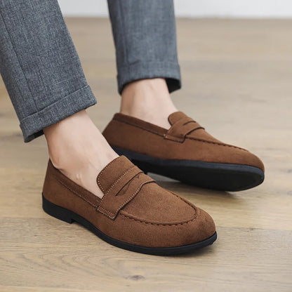 Vintage Brown Suede Loafers