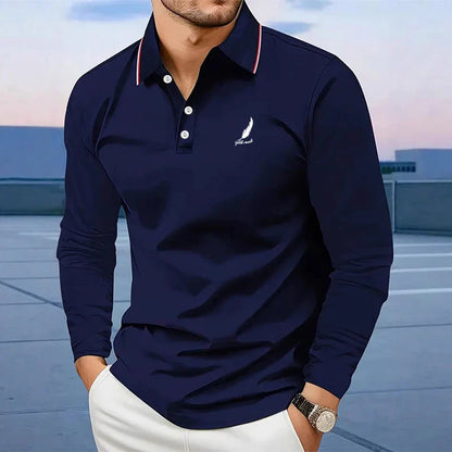 Men's Spring Solid Polo Shirt