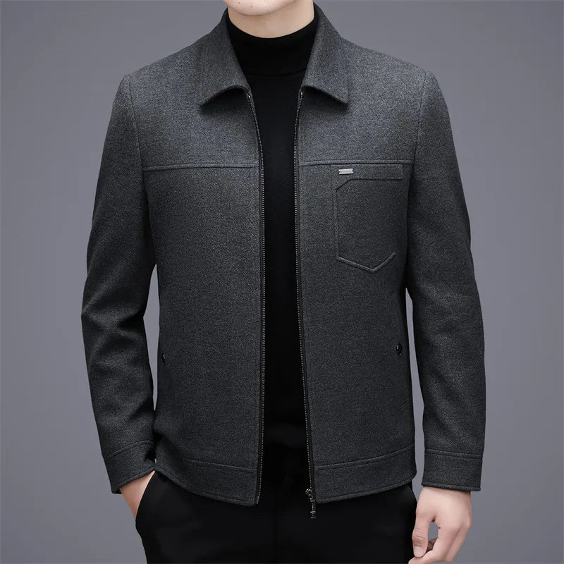 Chic Men's Wool Outerwear