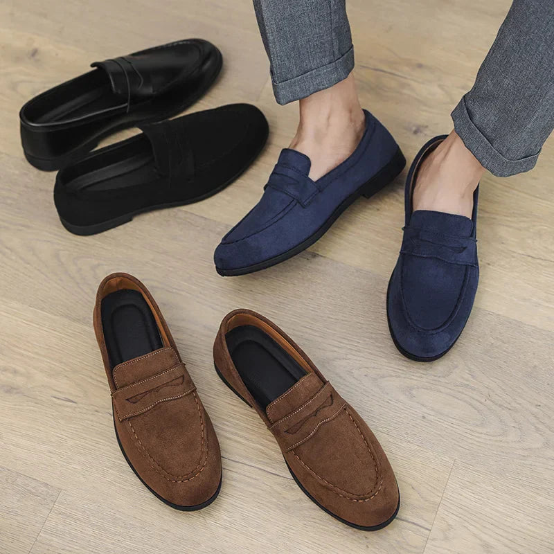 Vintage Brown Suede Loafers