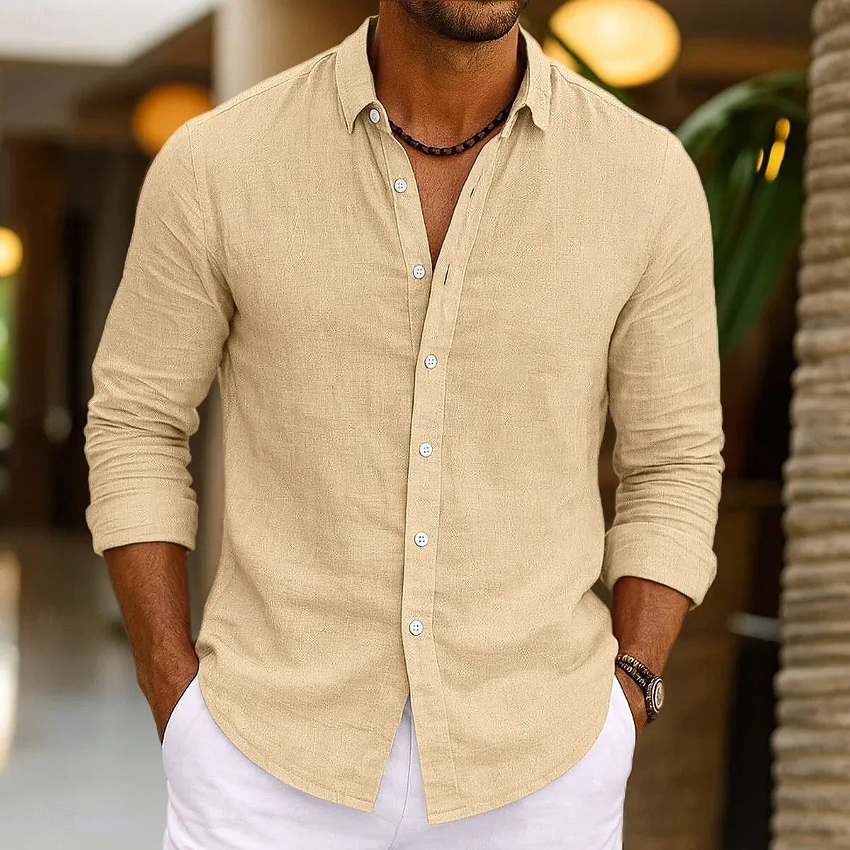 Men's Breezy Linen Beachwear Shirt