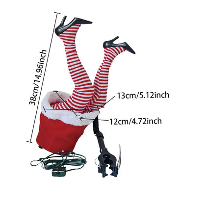 Fun Christmas Leg Tree Decoration, Christmas Tree Decor Plush Leg Sticky Christmas Tree Top Decoration, Christmas Decoration