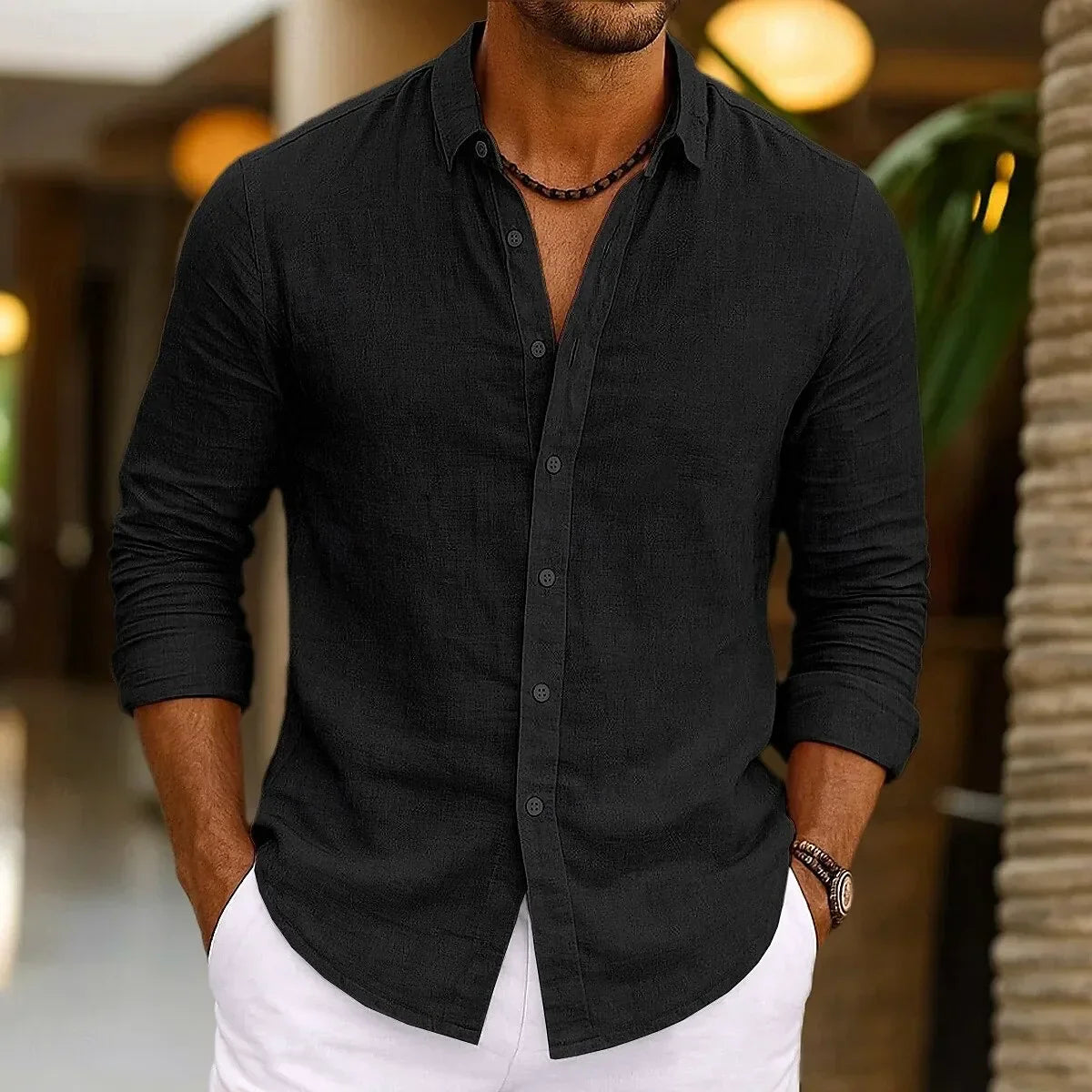 Men's Breezy Linen Beachwear Shirt