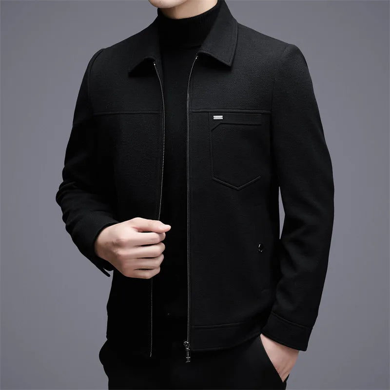 Chic Men's Wool Outerwear