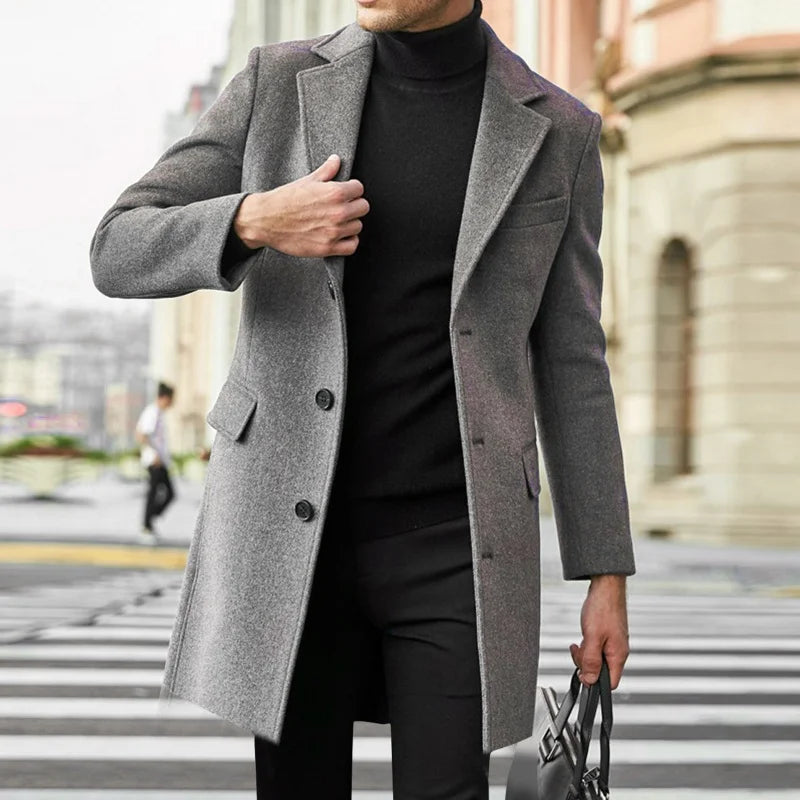 Chic British Wool Overcoat