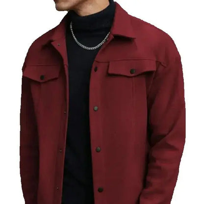 Sophisticated Wool Blend Men's Coat