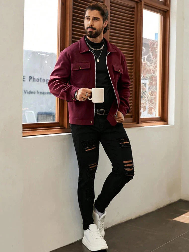 Men's Cozy Wool Zip Jacket