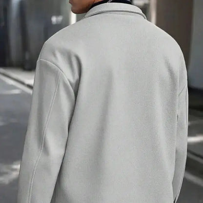 Sophisticated Wool Blend Men's Coat