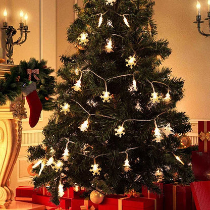 1,5 m/3m/6m/10m Weihnachten kleine Verzierung Baum Schnee Elch Stern Dekor Licht leuchtende LED-Lichterkette für Weihnachten Wohnkultur