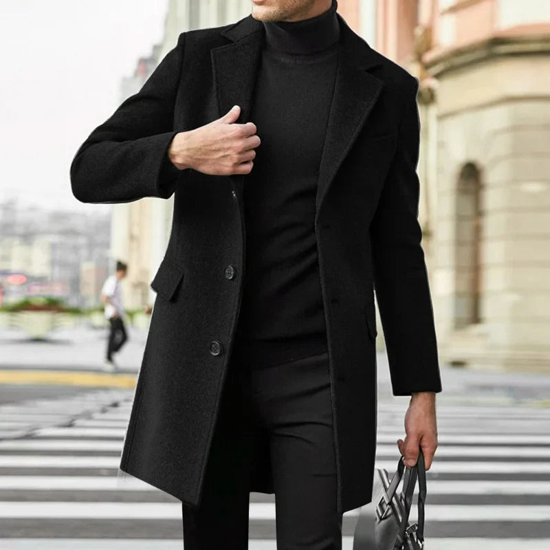 Chic British Wool Overcoat