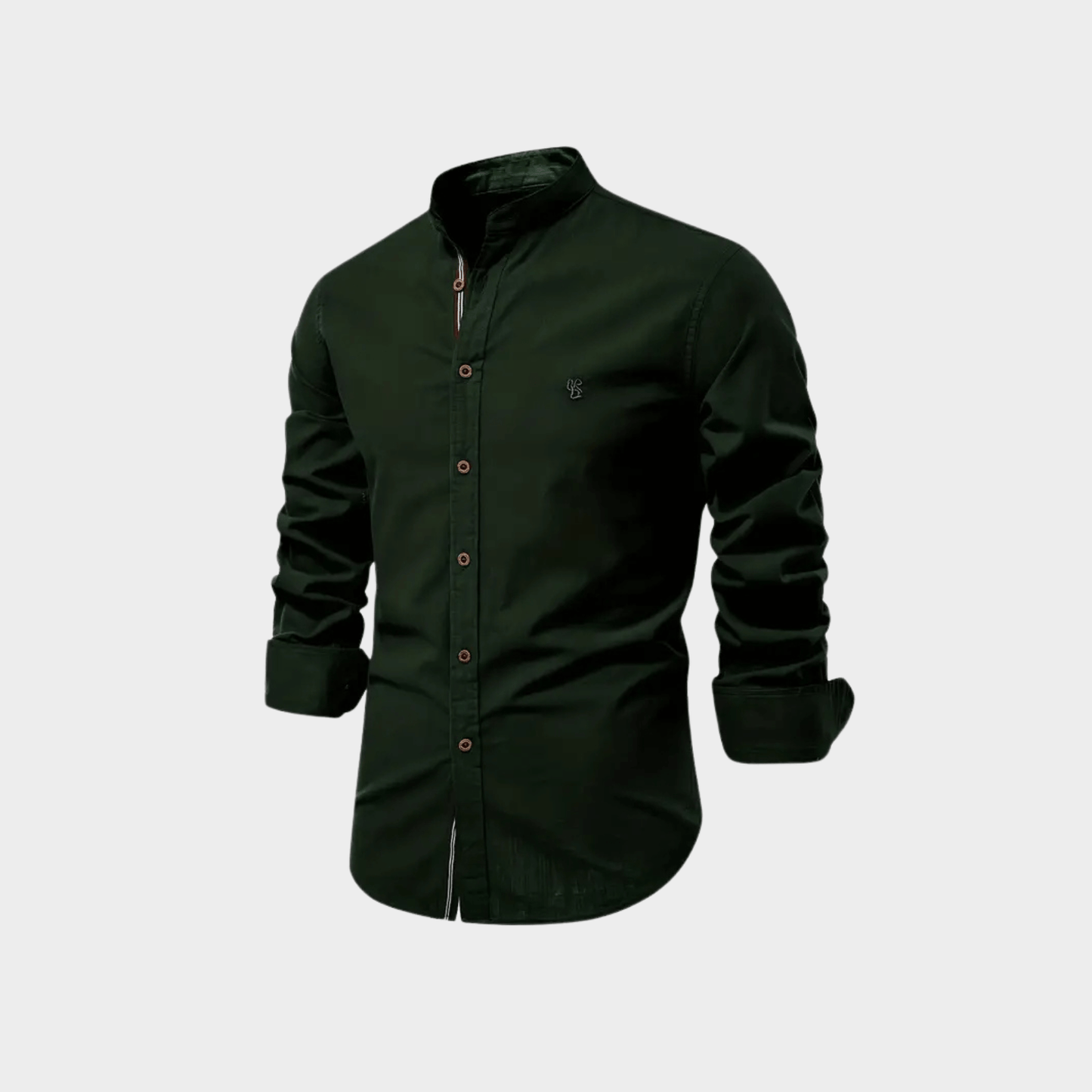 Collarless Muscle Fit Button Up