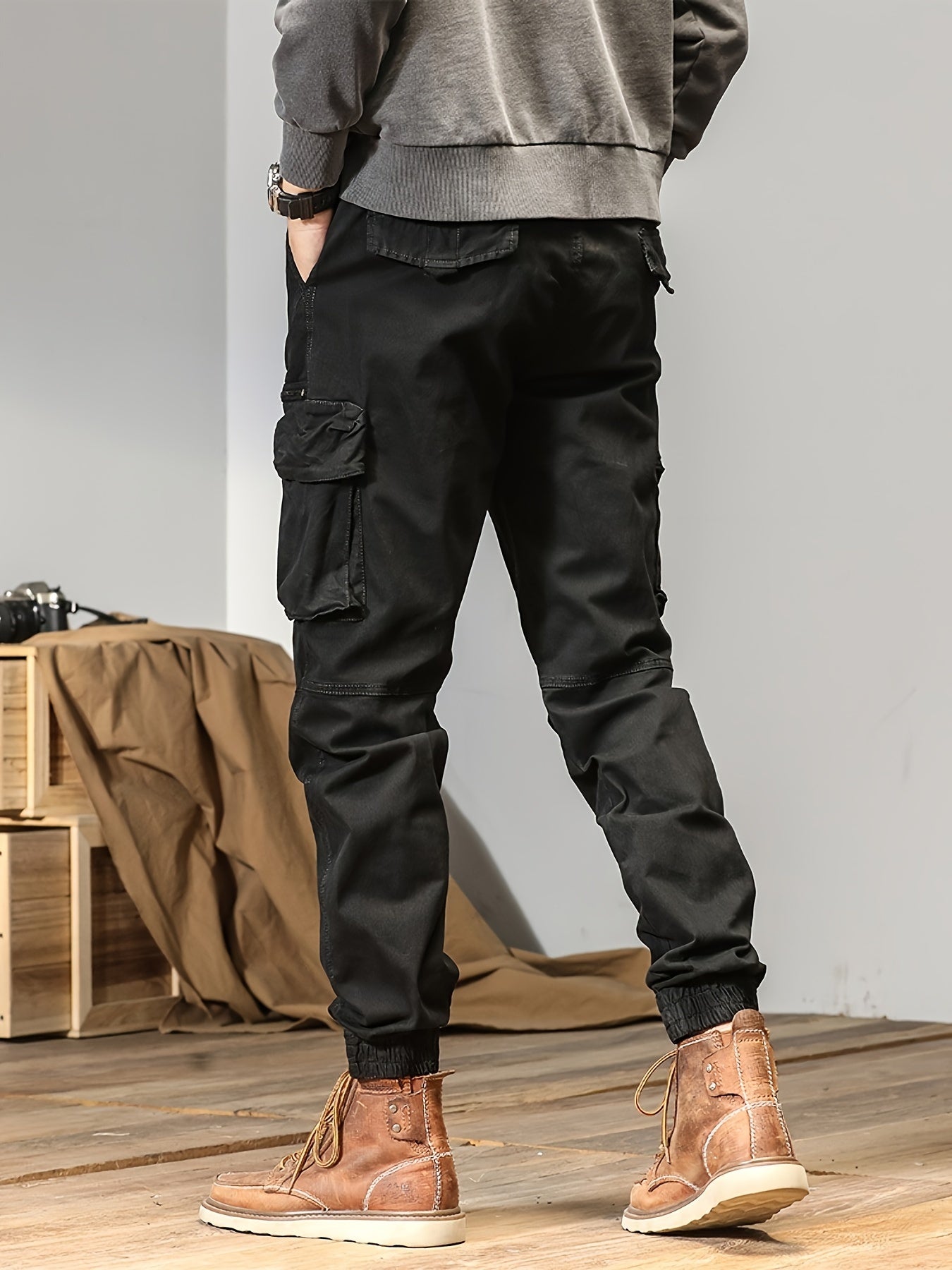 Men’s Durable Cargo Pants 9366 – Multi-Pocket Workwear Trousers with Regular Fit & Slight Stretch