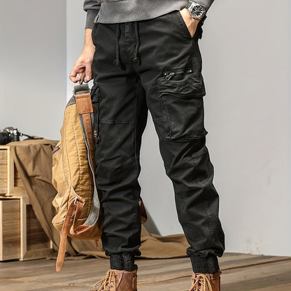 Men’s Durable Cargo Pants 9366 – Multi-Pocket Workwear Trousers with Regular Fit & Slight Stretch