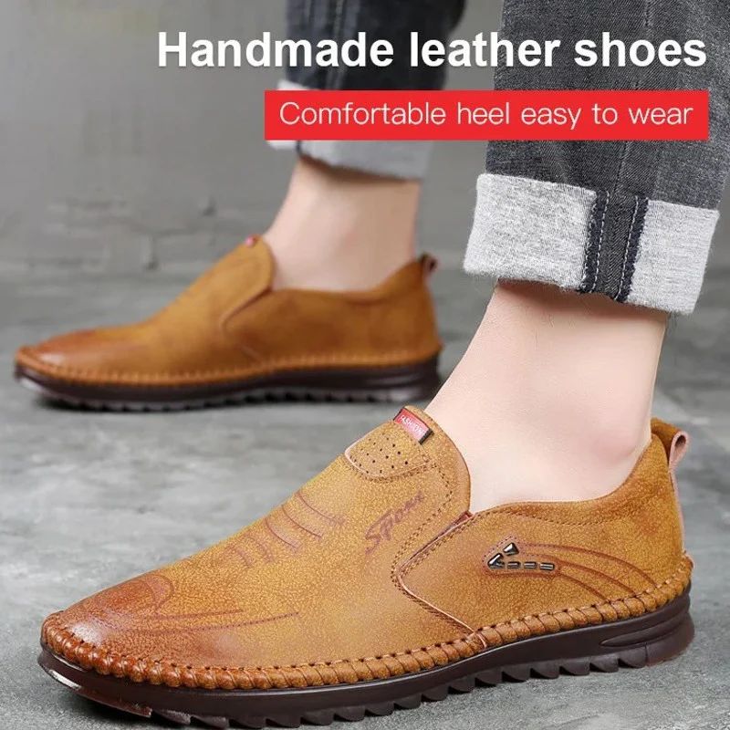 49 de réduction Baskets en cuir confortables et antidérapants pour hommes